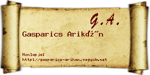 Gasparics Arikán névjegykártya